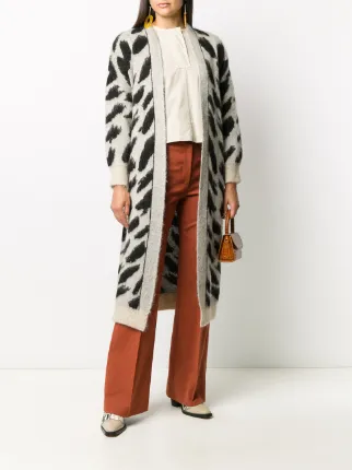 animal-print long cardi-coat展示图