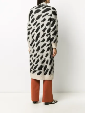 animal-print long cardi-coat展示图