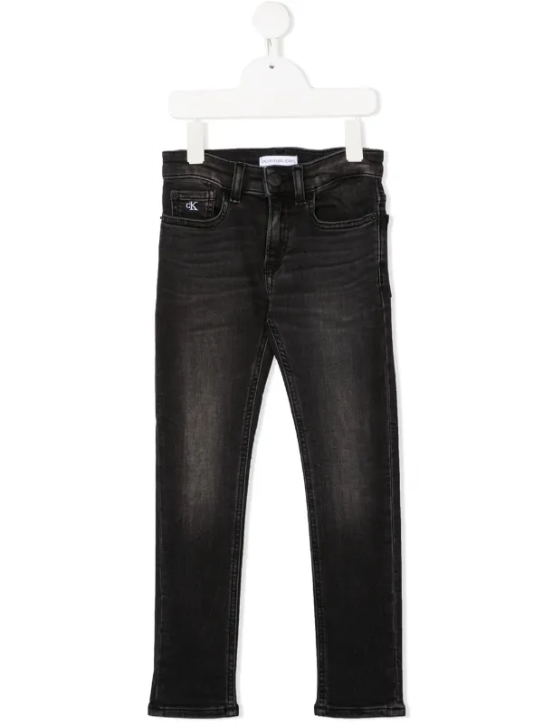 calvin klein black straight leg jeans