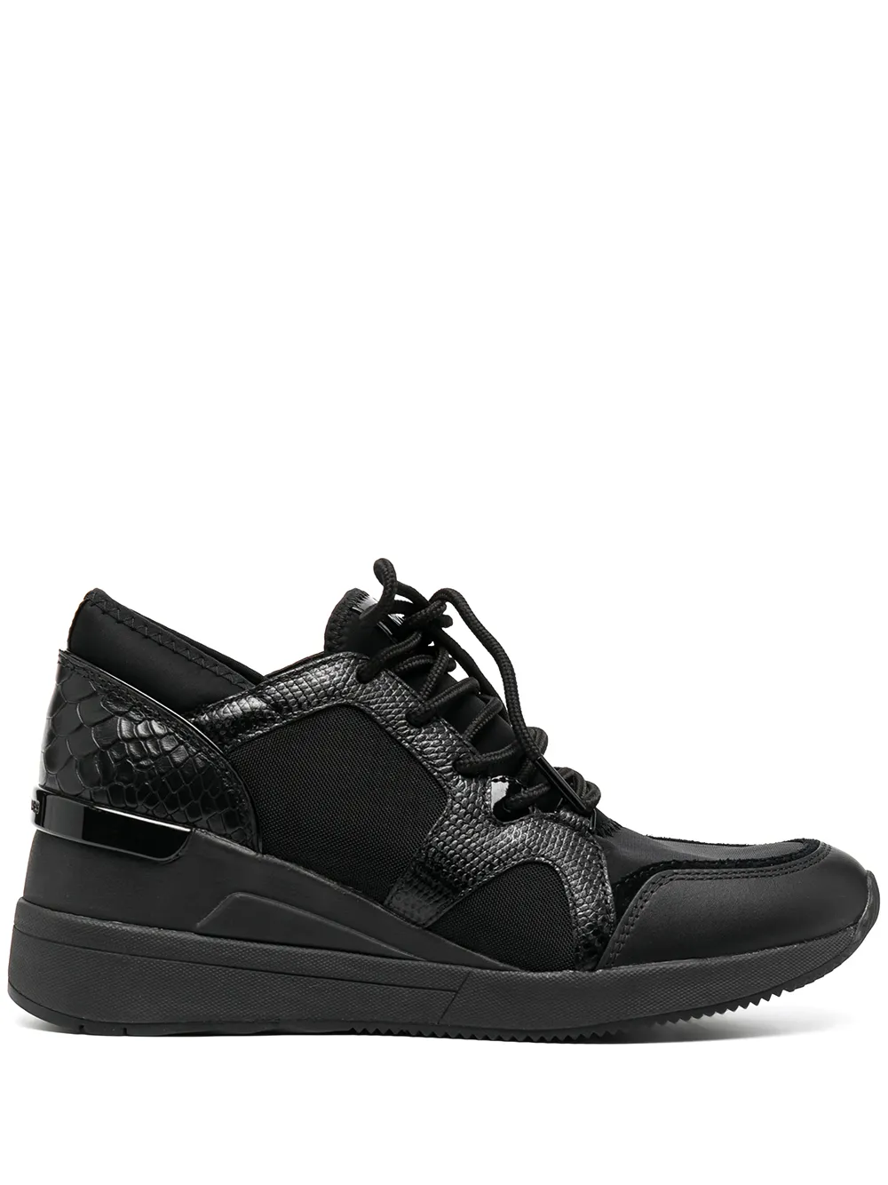 black wedge trainers