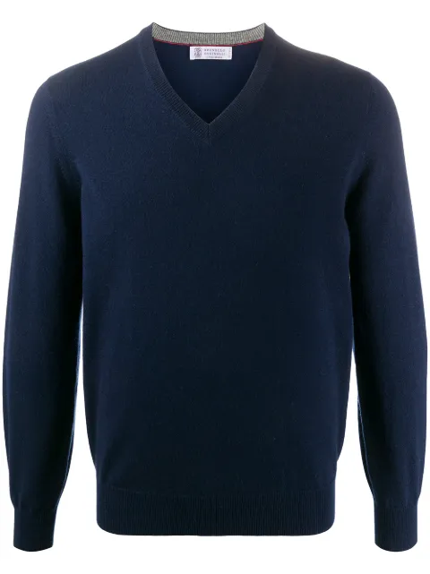 Brunello Cucinelli plain v-neck jumper