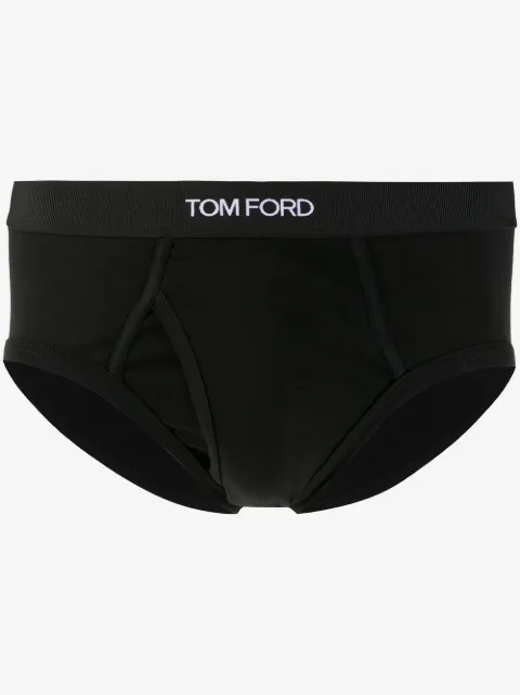 TOM FORD logo-jacquard grosgrain-waistband briefs