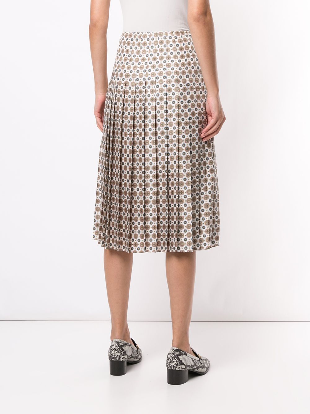 Tory Burch Pleated Monogram Print Silk Skirt - Farfetch