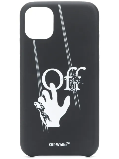 Off-White حافظة iPhone 11 بشعار الماركة