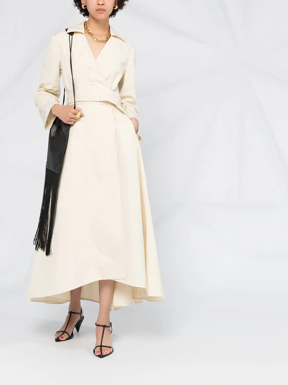 фото Jil sander платье с запахом и поясом