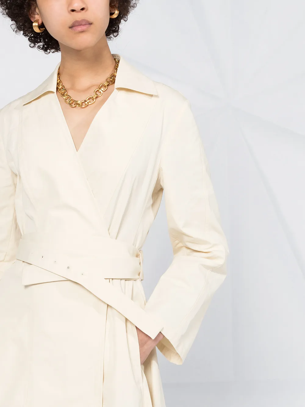 фото Jil sander платье с запахом и поясом