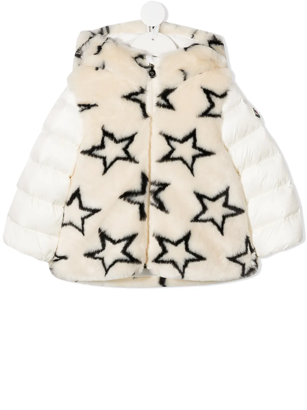 Moncler Enfant шуба из искусственного меха с узором