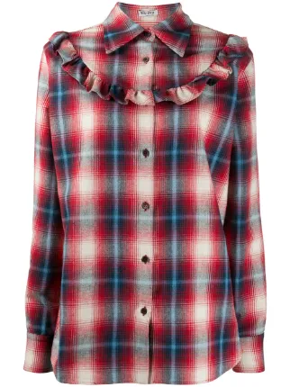 miu miu red plaid shirt