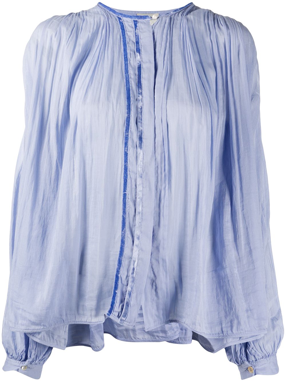 фото Forte forte блузка с плиссировкой и длинными рукавами