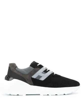 wedge heel sneakers black