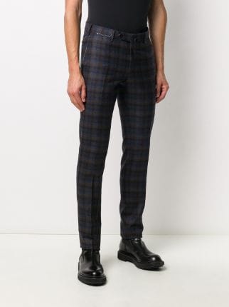 tartan check straight-leg chinos展示图