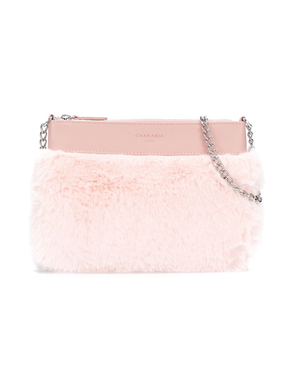 pink fur clutch bag