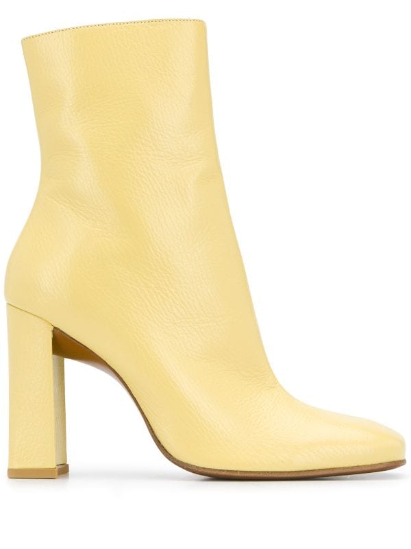 yellow ankle boots heels