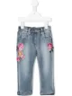 Image 1 of Monnalisa rose-embroidered jeans