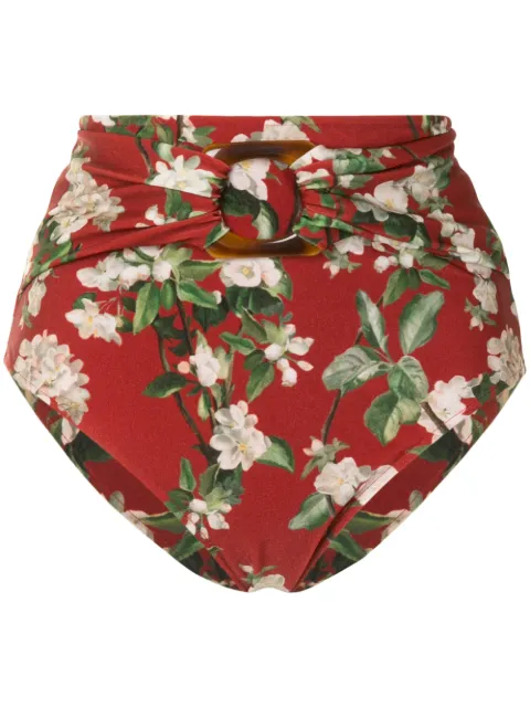 PatBO floral print high-rise bikini bottoms
