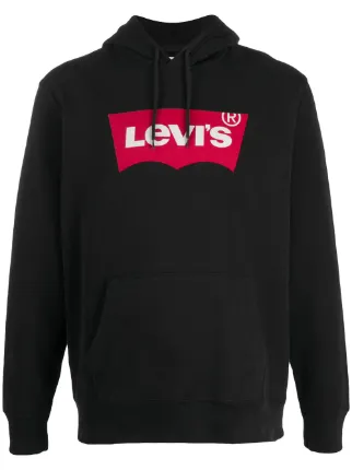 levis hoodie black red