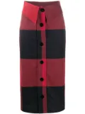 Moschino check print midi skirt - Red