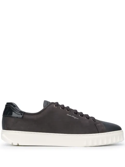 Ferragamo contrast panel low-top sneakers