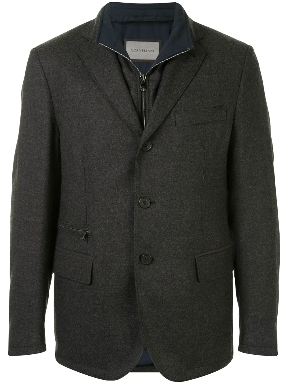 

Corneliani blazer slim con botones - Gris