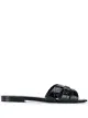 Image 1 of Saint Laurent crocodile-effect crossover strap sandals