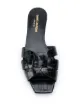 Saint Laurent crocodile-effect crossover strap sandals