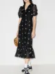 Image 2 of Shrimps Oakley floral-embroidered midi dress