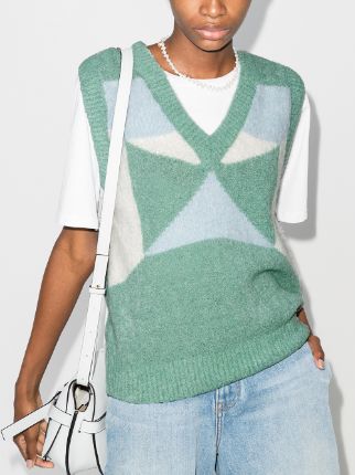 Sylvia geometric knitted vest展示图