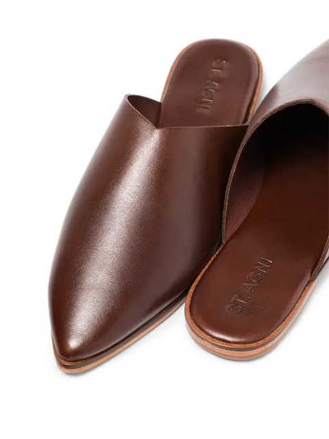 ST AGNI ZURI LEATHER SANDALS