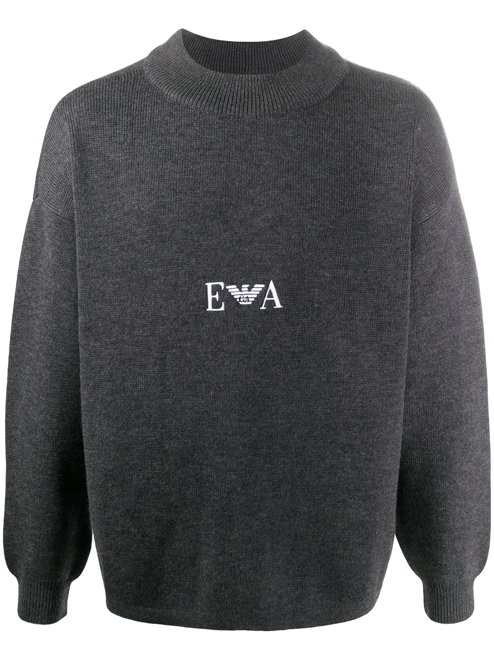 emporio armani crew neck logo sweatshirt grey