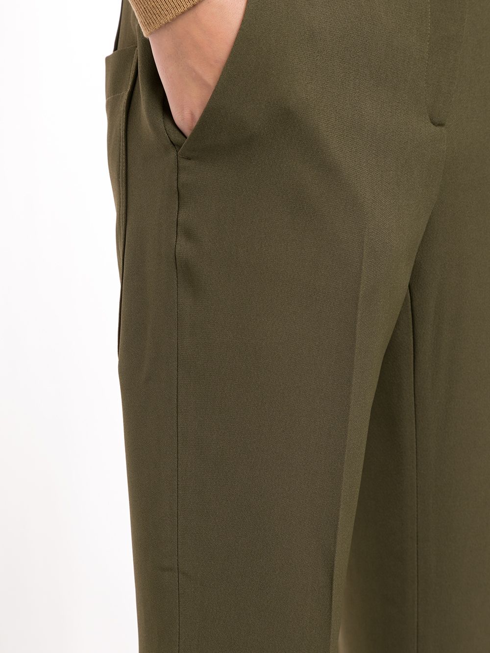 Shop N°21 Cropped Tailored Trousers In Green