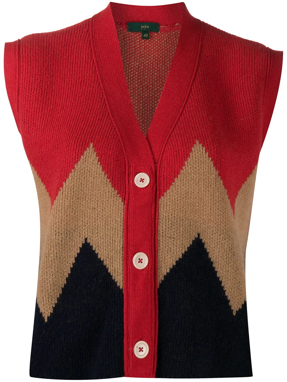 Click to view more detailed imagery on our partner's website Jejia Chevron Colour Block Cardigan In Red