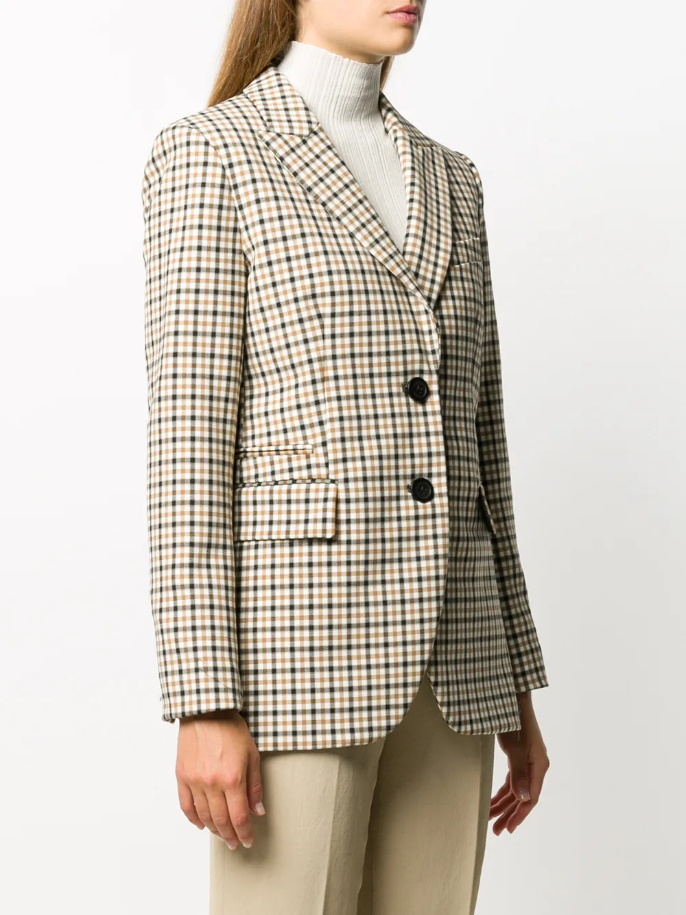Michael Kors Geruite blazer Bruin