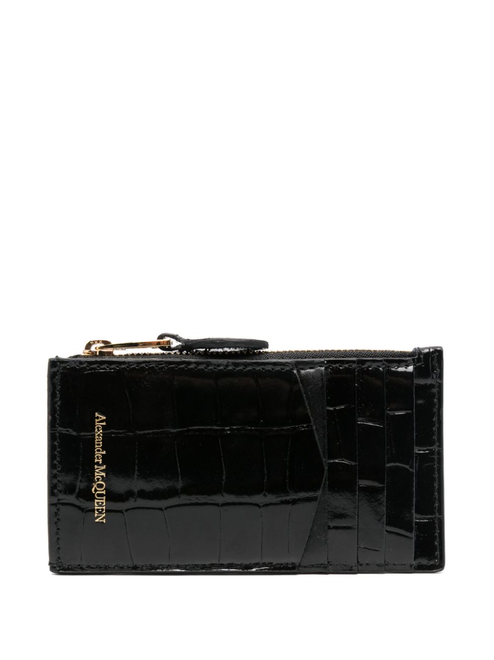 Alexander McQueen Skull flat zip purse - Black