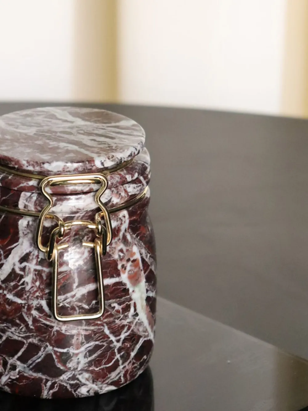 Editions Milano Miss Marble Storage Jar - Red 