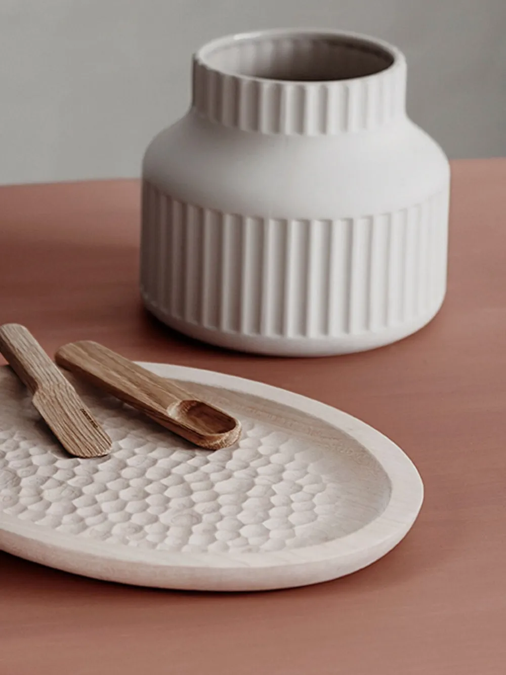  Zanat Touch Wooden Tray - Neutrals 