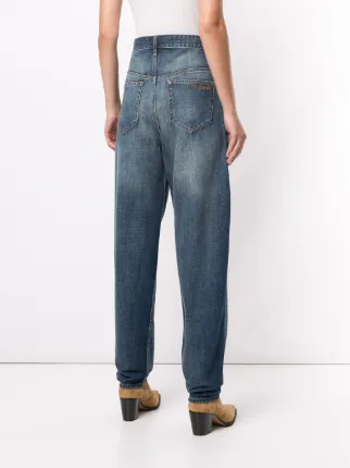 high-waisted tapered jeans展示图