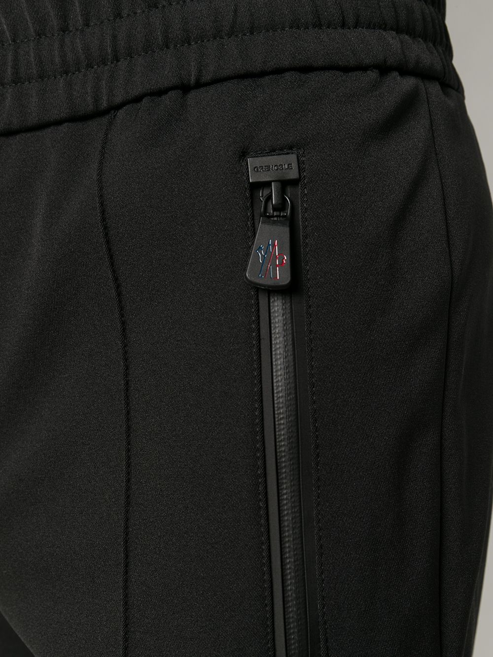 Shop Moncler Mid-rise Straight Leg Trousers In Black