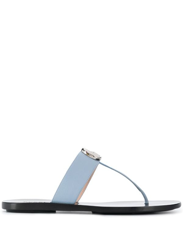 Gucci blue T-bar leather sandals for 
