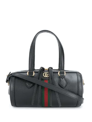 gucci black leather boston bag