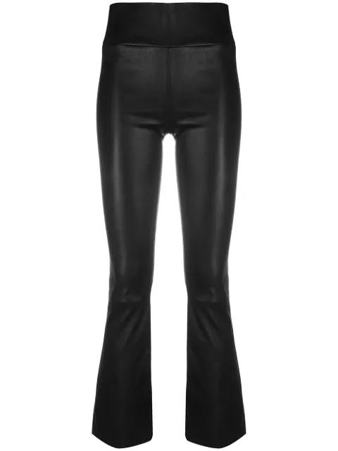 Sprwmn fitted cropped leather trousers