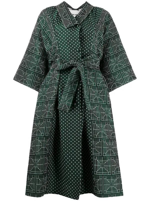 green kimono dress