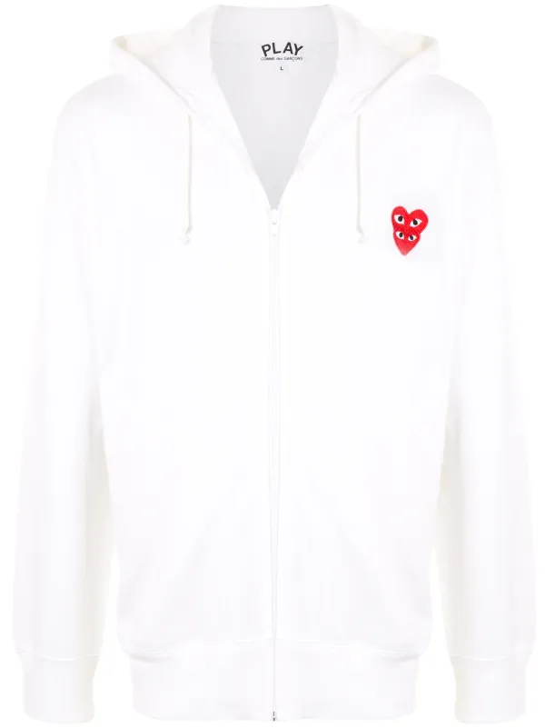 white comme des garcons hoodie