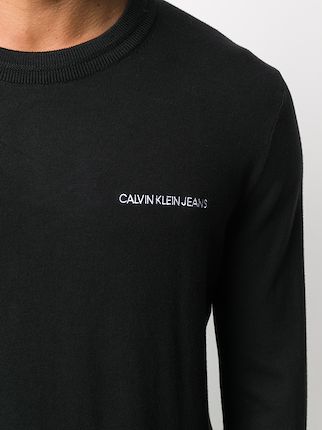 fine knit logo embroidered jumper展示图