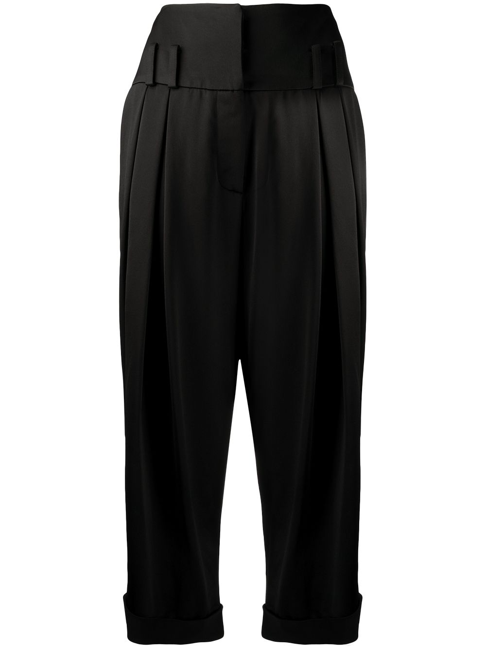 

Balmain pantalones capri de satén - Negro