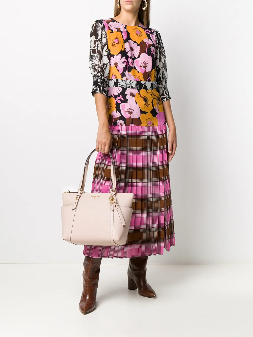  Michael Michael Kors Handtasche Mit Reißverschluss   Rosa 