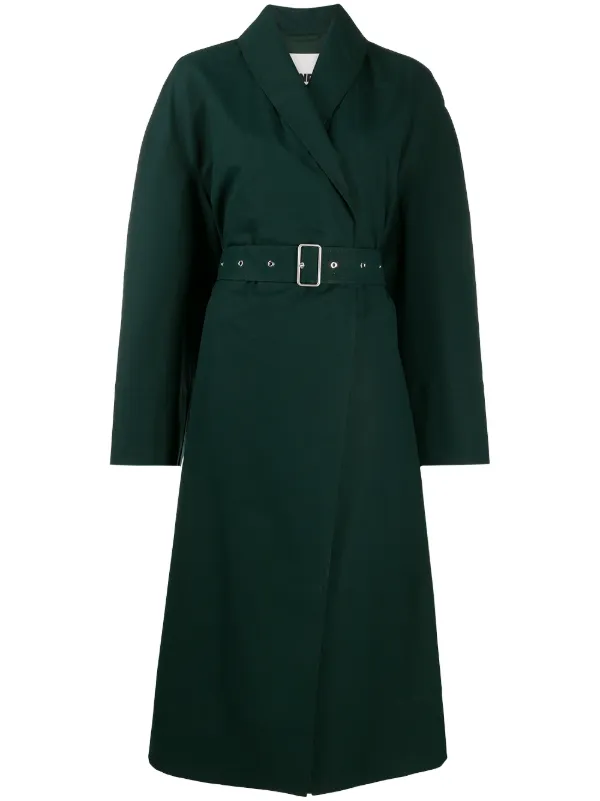 shawl collar belted coat