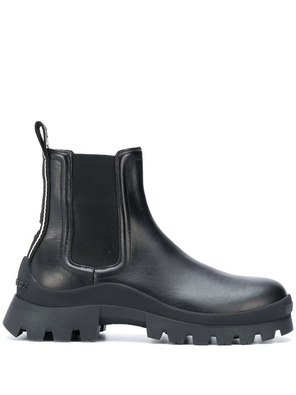 black chunky leather boots
