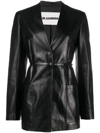 Jil Sander Belted Leather Jacket - Farfetch