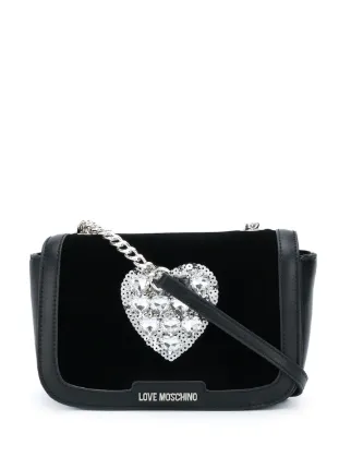 love moschino silver heart bag