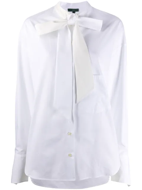 Jejia pussy-bow long sleeve silk blouse